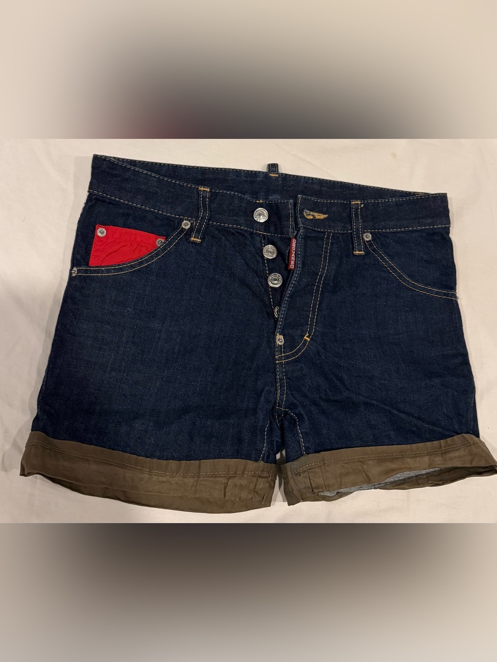 DSQUARED2 SS12 Made in Italy Denim Cargo Shorts IT 42 Y2K